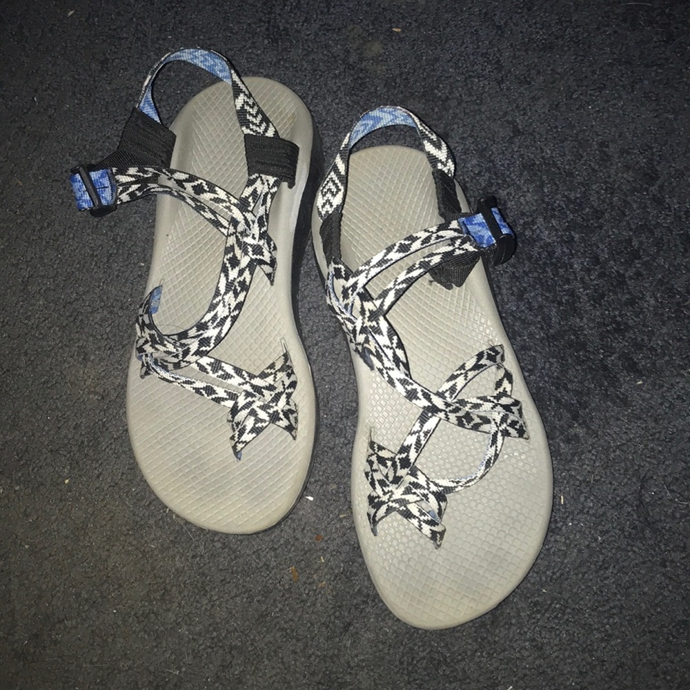 Black and white Chacos